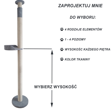 A-n S4  Drapak  sufitowy / rozporowy.   Jednopoziomowy