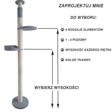 A-n S4  Drapak  sufitowy / rozporowy.   Dwupoziomowy